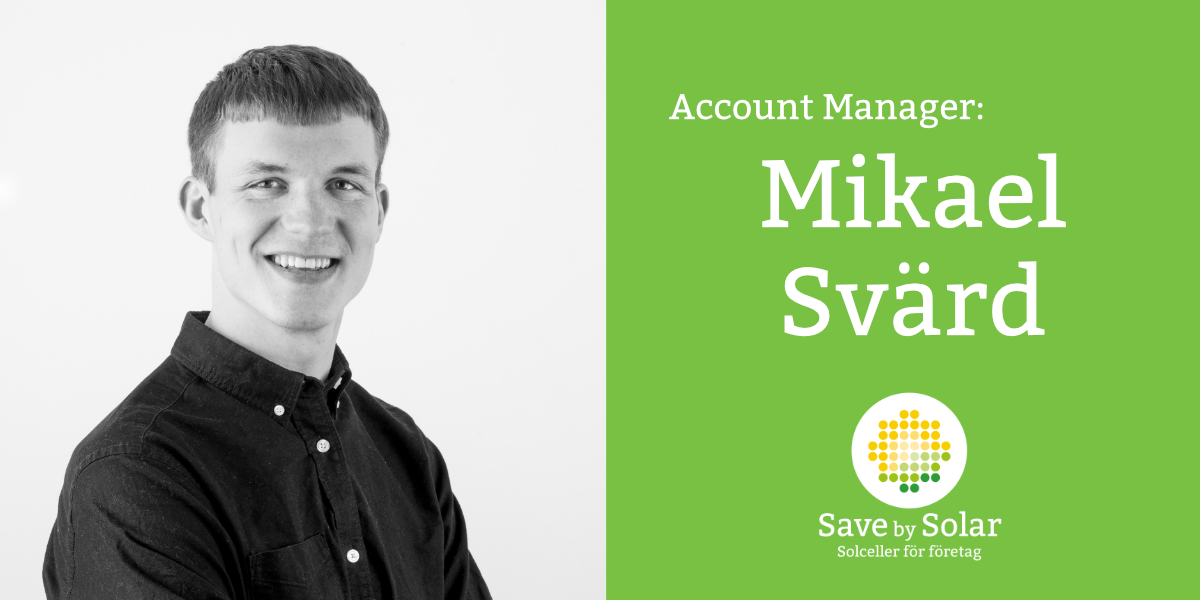 Account Manager Mikael Svärd, säljer solceller